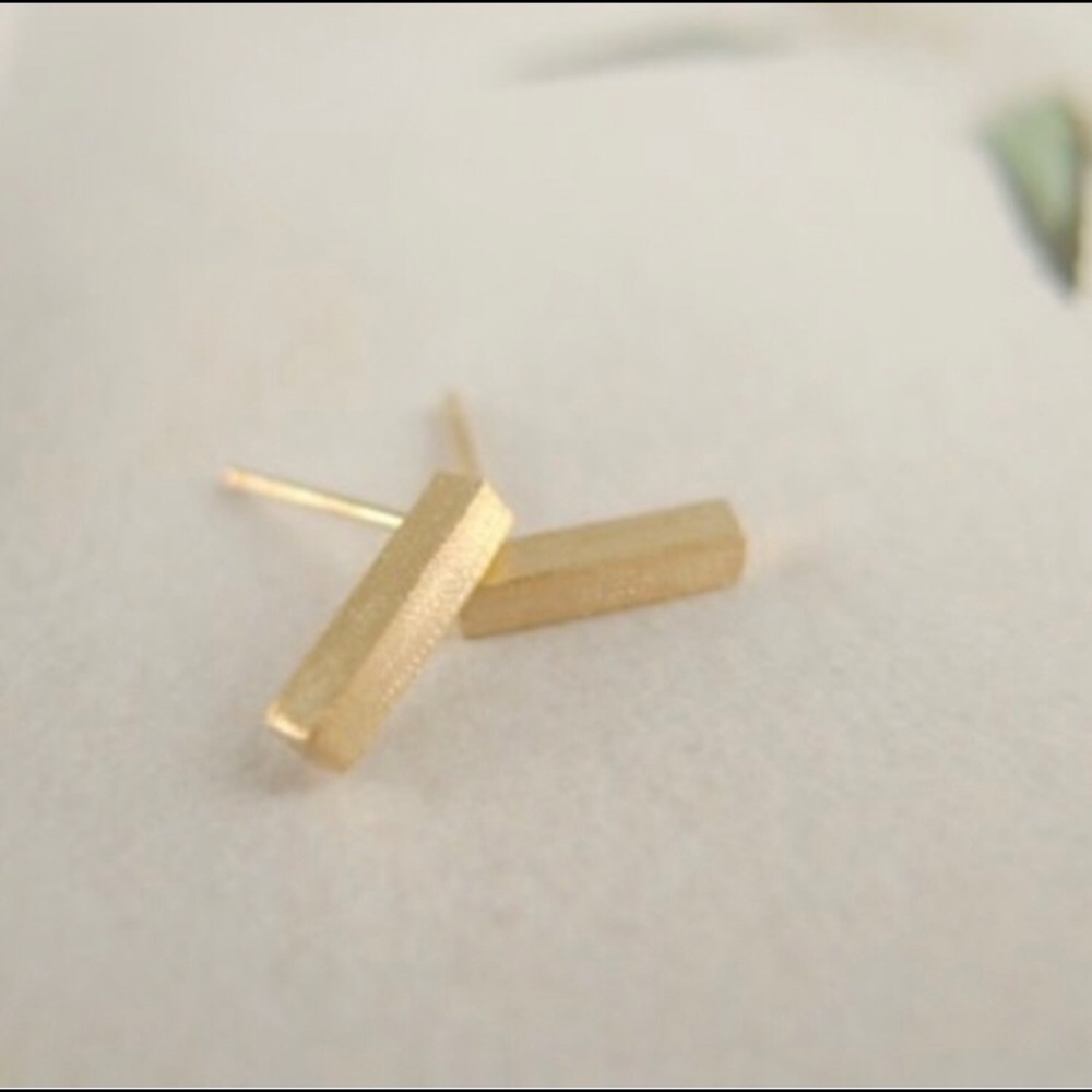 Gold Bar Earrings - Minimal. Dainty.